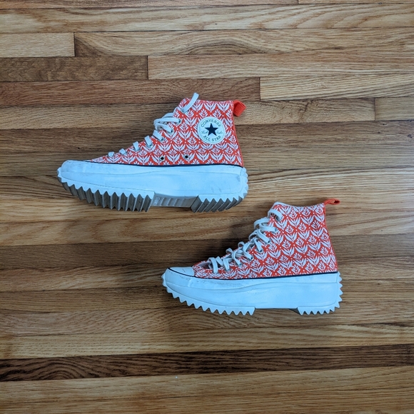 Converse Run Star Hike Red Floral Platform Sneakers - Picture 7 of 7